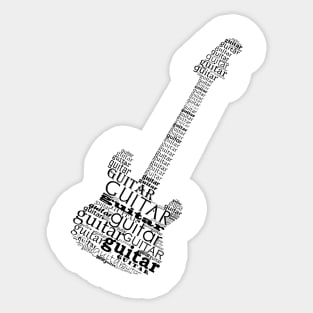 Typographic guitar Sticker